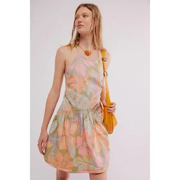 Free People Deserted Island Mini Dress In Rainforest Combo Size S - Picture 5 of 13